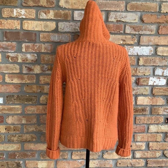 Banana Republic Turtleneck Chunky Sweater Orange Sz Small Italian Yarn - Picture 7 of 13